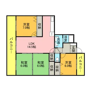 ファミール野間【7階】の間取り