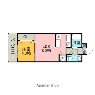 エステートモア薬院ネスト【15階】の間取り