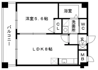 プロニティ天神通【2階】の間取り