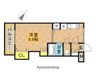 ヴィラージュ室見【2階】の間取り
