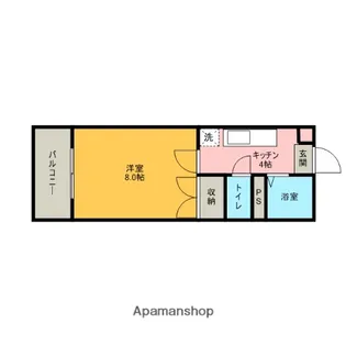 ウェルス大濠北【4階】の間取り