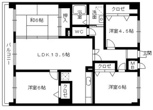 ロマネスク寺塚ルネッサンス【3階】の間取り