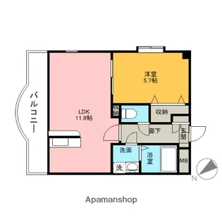 リシェス博多【5階】の間取り