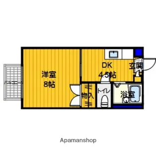 ソレイユ西片江A【2階】の間取り