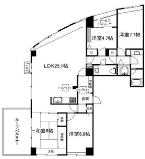 ネクサスシーサイド百道2号棟【10階】の間取り