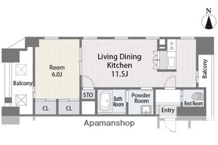 ラドゥーナ・ビルディング【11階】の間取り