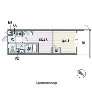 ブランオールA館【1階】の間取り