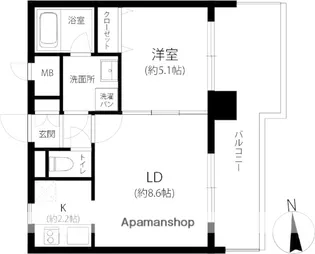 リフェスタ渡辺通【6階】の間取り