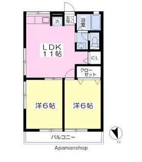 メイプル油山【1階】の間取り