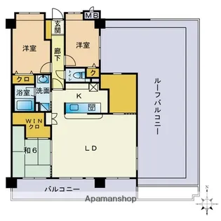 コアマンション別府【6階】の間取り