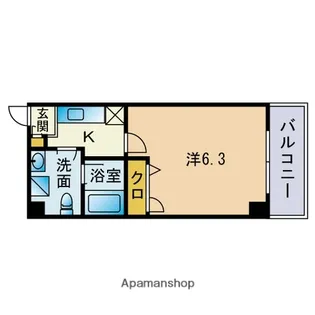 ヴィブエル西新【2階】の間取り