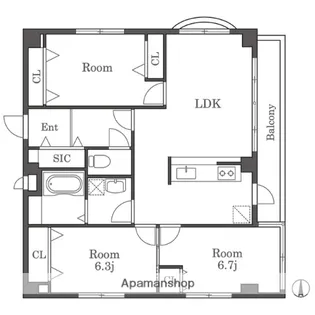 グローリア室見【2階】の間取り