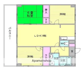 パストラル三寿【6階】の間取り