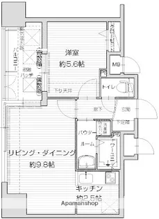 アクタス渡辺通パークシティ【6階】の間取り