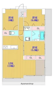 アンピールリーヴァス天神【9階】の間取り