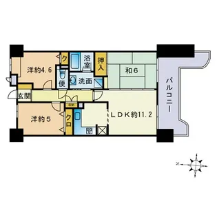 ダイアパレスアーバンシティ天神【11階】の間取り