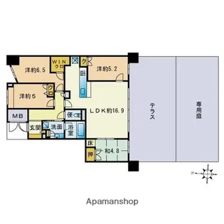 グランドオーク西新レジデンス【1階】の間取り