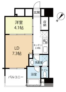 ラクレイス西新【11階】の間取り