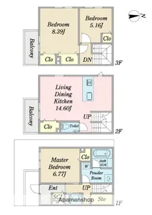 レジデンシャルジェム姪浜駅【1階】の間取り