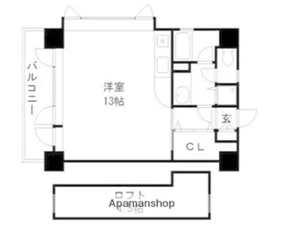 ダイナコート天神南【13階】の間取り