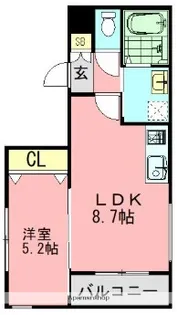 ラ・パール大濠公園【1階】の間取り