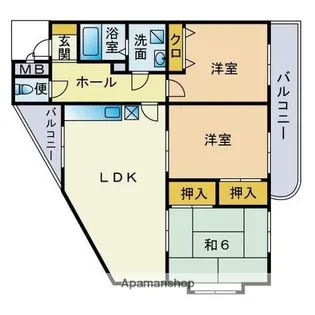 レイクサイド周船寺【4階】の間取り