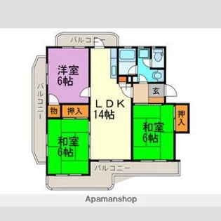 サンヒルズ城南【4階】の間取り