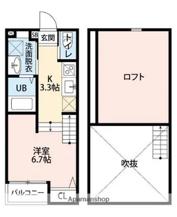 南片江ルクス【1階】の間取り