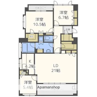 テングッドグラン大濠【3階】の間取り