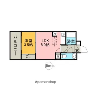 エステートモア天神サクセス【12階】の間取り
