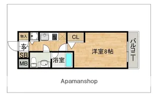 ピュアドームスタジオーネ平尾【4階】の間取り
