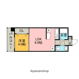 エステート・モア・シャトー薬院【8階】の間取り