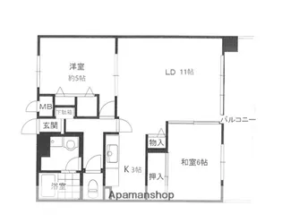 テングッド祖原【4階】の間取り
