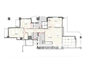 ルッシュ西公園【4階】の間取り