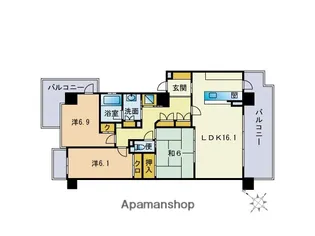 ブライトンヒルズ赤坂けやき通り【9階】の間取り