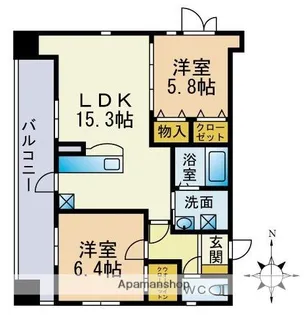 フィールズ大手門【7階】の間取り