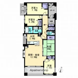 アーサー小笹ヒルズレジデンス【2階】の間取り