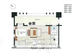 THE PALACE NAGAHAMA BAY(ザ・パレス長浜ベイ)【9階】の間取り