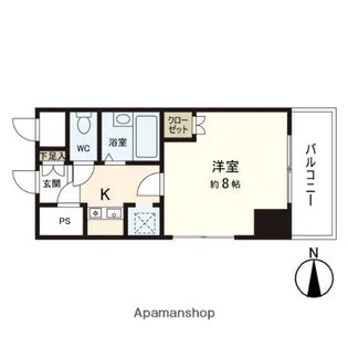 ビュークレスト薬院大通【9階】の間取り