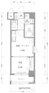 アクタス天神Ⅲ【9階】の間取り