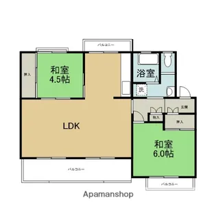 野間台住宅10棟【4階】の間取り