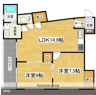 第2堤ハイツ【2階】の間取り
