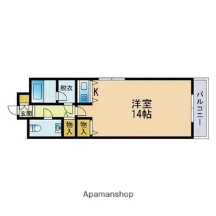 フェリクス西新【10階】の間取り