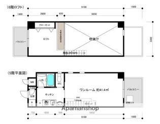 テングッド片江【5階】の間取り