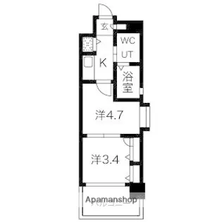F・PARC西新【8階】の間取り