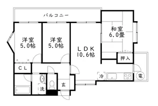 プレリュード干隈【2階】の間取り