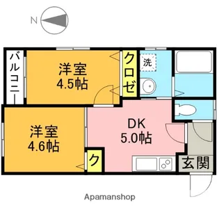 フェリーチェ祖原【2階】の間取り