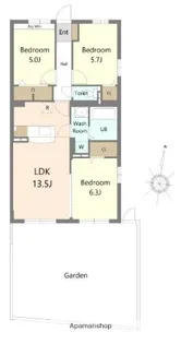 プレジデント白水Ⅴ【3階】の間取り