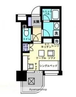 アルファコンフォート福岡西新【3階】の間取り