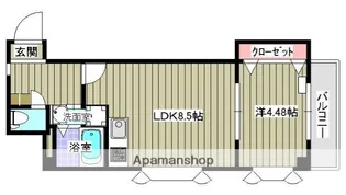 エムアール祖原B【4階】の間取り
